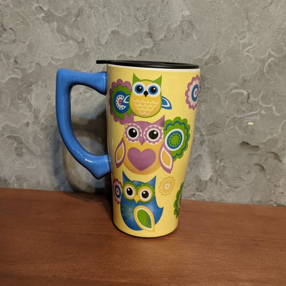 Owls Ceramic Travel Mug - Picture 1 of 3